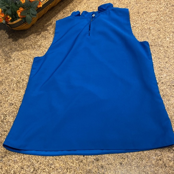 J.Crew Sleeveless Top Blouse XS Lined With FLAWS Blue - Picture 9 of 17